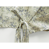 Women's Floral Wrap Short Sleeve Top