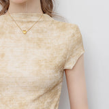 Women's Natural Textured Short-Sleeve Top