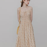 Women's Summer Vintage Print Midi Cami Dress