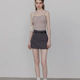 Women's Classic Belted Mini Skirt