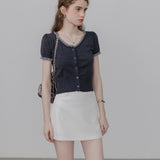 Women's Sweet Style Short-Sleeve Knit Cardigan