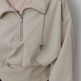 Women's Casual Zip-Up Blouse with Elastic Cuffs