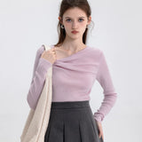 Asymmetrical Draped Top with Knot Detail