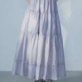 Tiered Lace Trim Maxi Skirt - Lightweight, Flowy Design