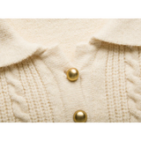 Áo len dệt kim có cổ có chi tiết nút dành cho nữ