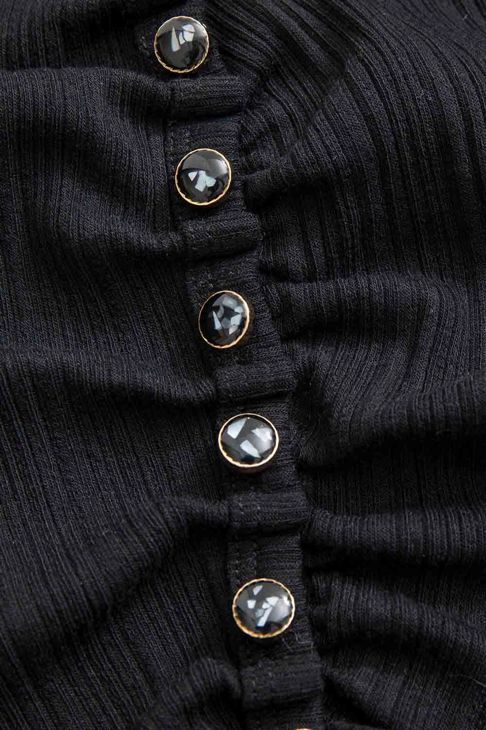 Women's Fitted V-Neck Cardigan with Button Accents