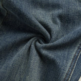 Seluar Jeans Kaki Lurus Pinggang Tinggi Klasik