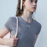 Women's Short-Sleeve Knit Top with Elegan