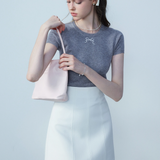 Women's Short-Sleeve Knit Top with Elegan