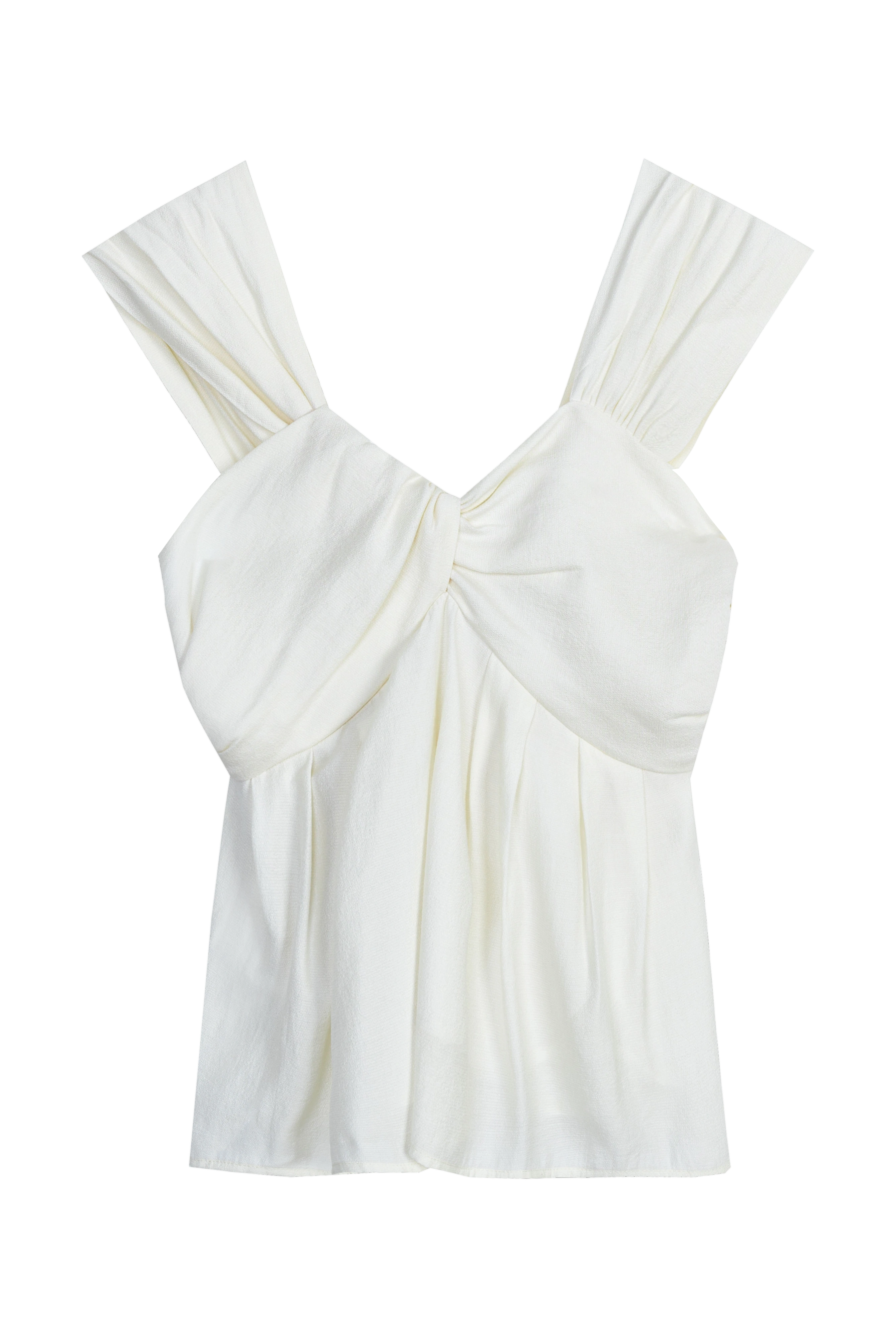 Women's Sleeveless Pleated Top with Ruched Detail