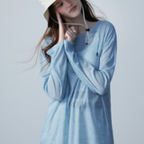 Women's Comfort Fit Long Sleeve T-Shirt with Minimalist Embroidery Detail