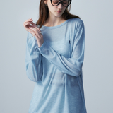 Women's Comfort Fit Long Sleeve T-Shirt with Minimalist Embroidery Detail