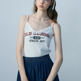 Lace camisole with printed lettering - casual street style