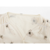 Women's Floral Wrap Blouse with Tie Waist Detail