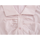 Gaun Midi Button-Down Elegan dengan Kolar Lembut