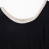 Chic Textured Knit Sleeveless Top with Contrast Trim Detail