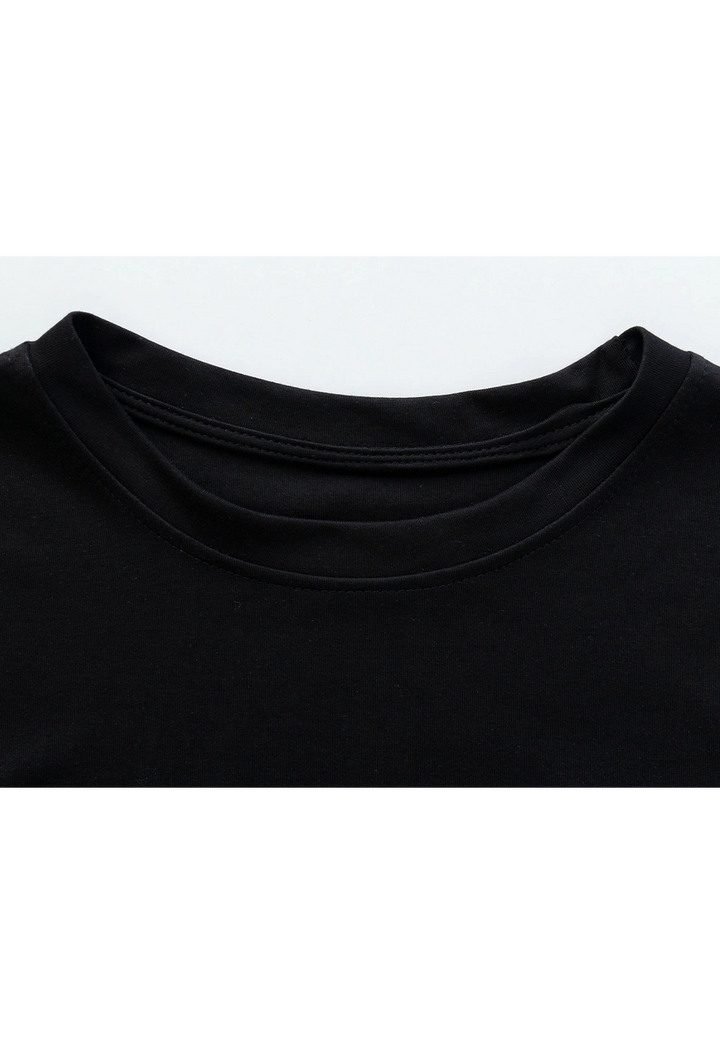 Women's Asymmetric Hem Button Detail T-Shirt