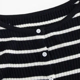 Classic Striped Cardigan with Button Closure