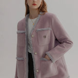 Women's Jacket with Decorative Pockets - Elegant and Cozy