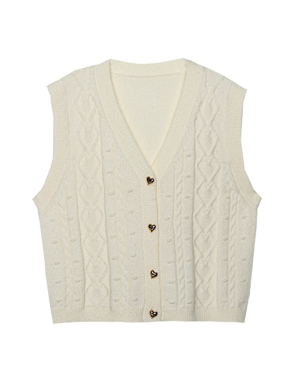 Vest Sweater Knit Cable Chic