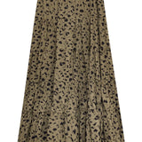 Flowy Midi Skirt with Animal Print and Ruffle Detail