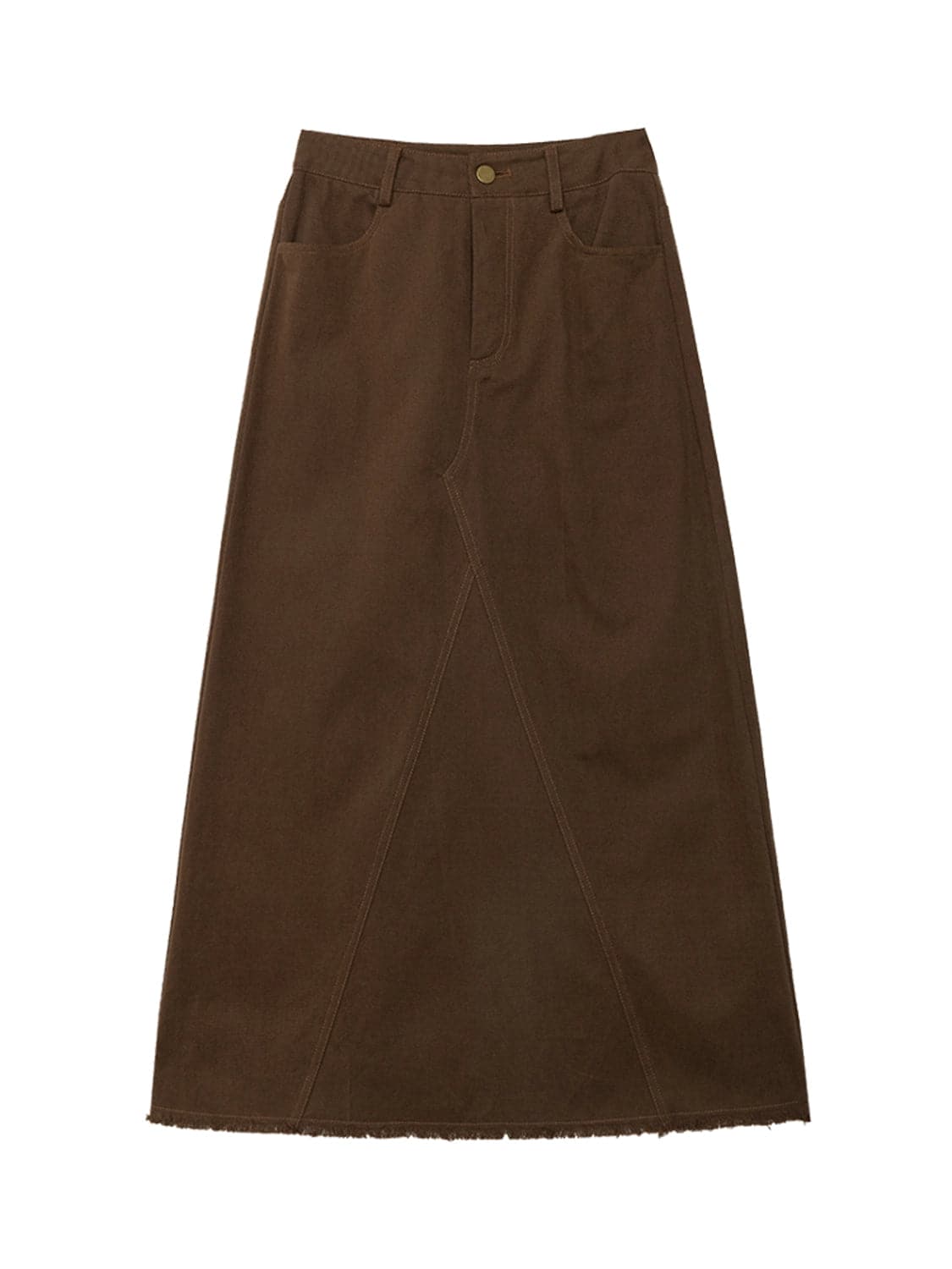 Skirt Midi Suede A-Line yang Elegan dengan Pinggang Berikat untuk Wanita