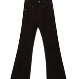 Quần jean đen ống loe sang trọng dành cho nữ có điểm nhấn đinh tán