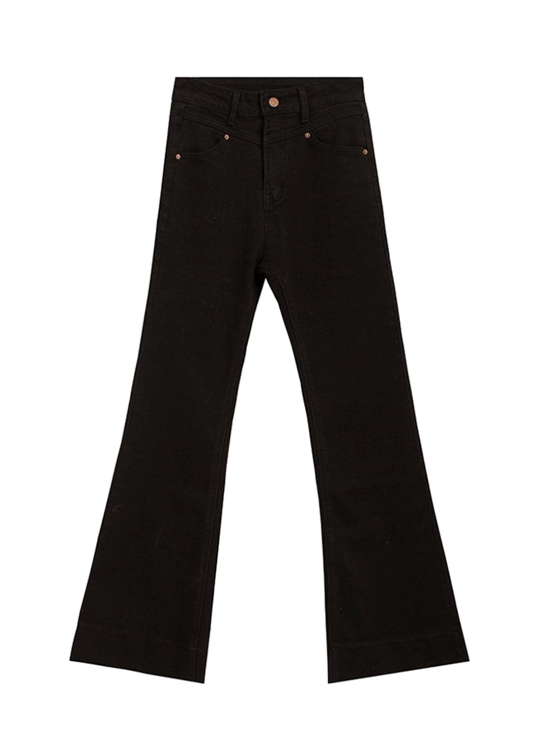 Chic Flared Black Jeans for Women with Rivet Accents