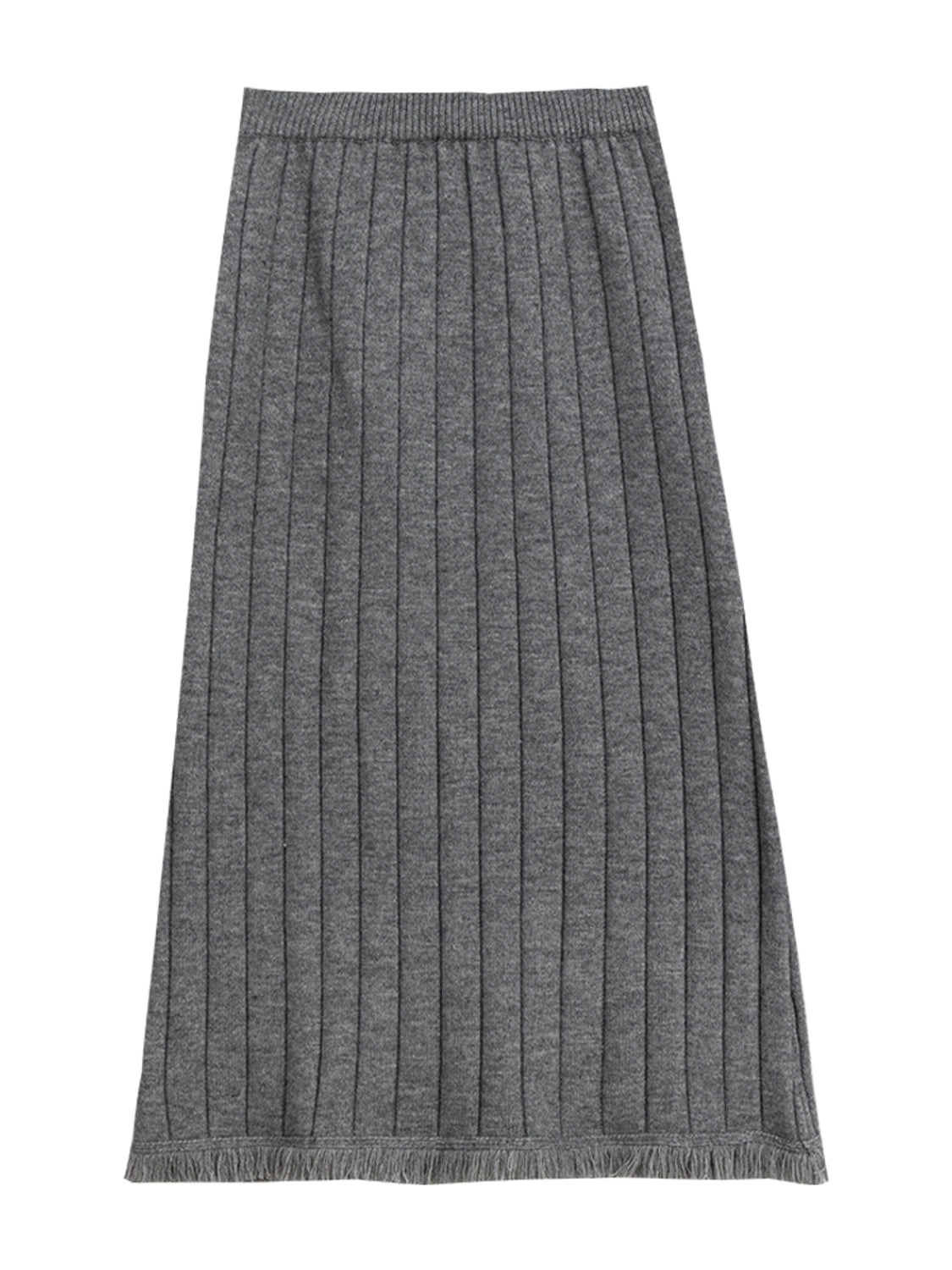 Women's Ribbed Knit Pleated Midi Skirt