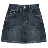 Classic Denim Mini Skirt with Five-Pocket Styling