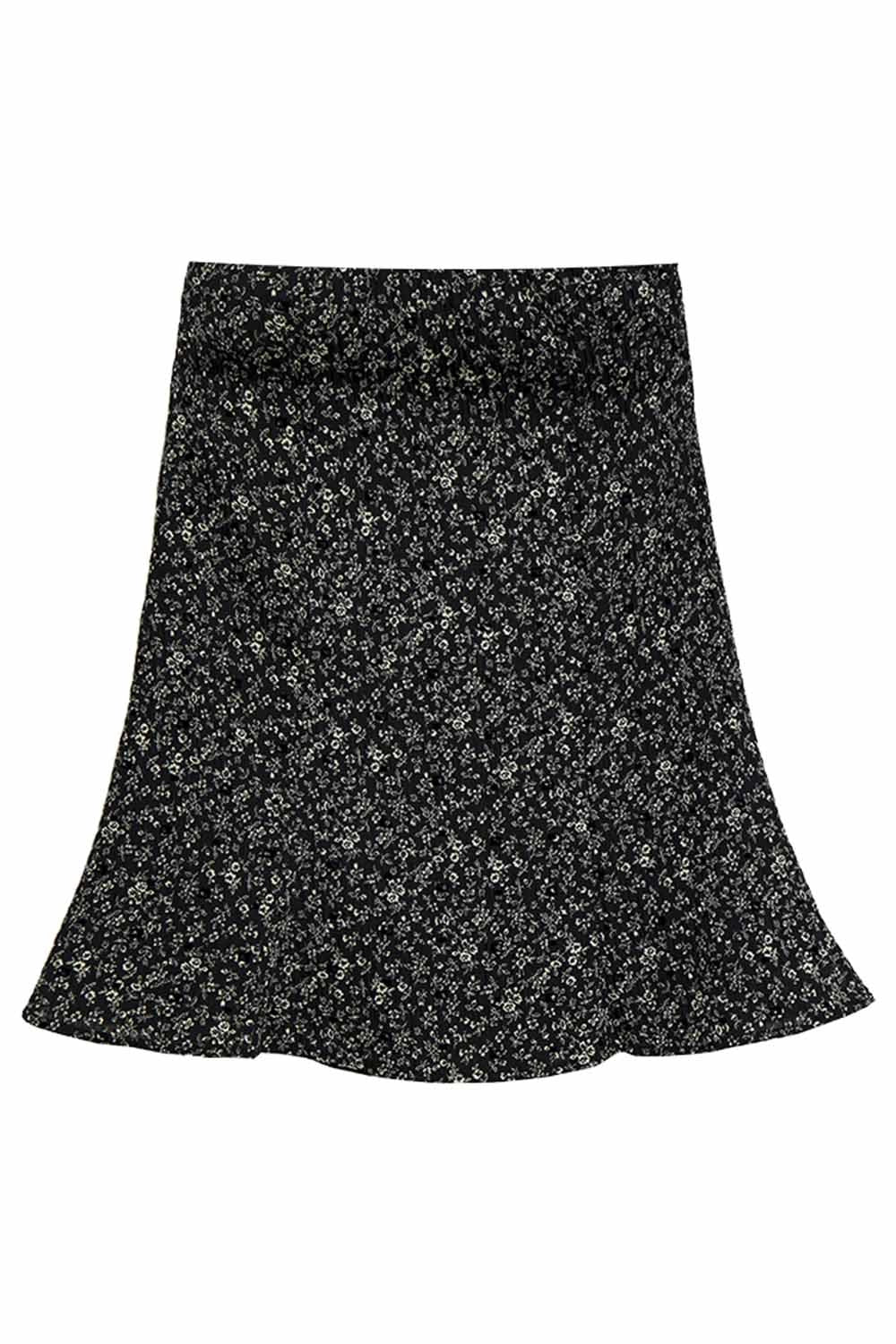 Skirt Mini Garis A Cetak Bunga Wanita
