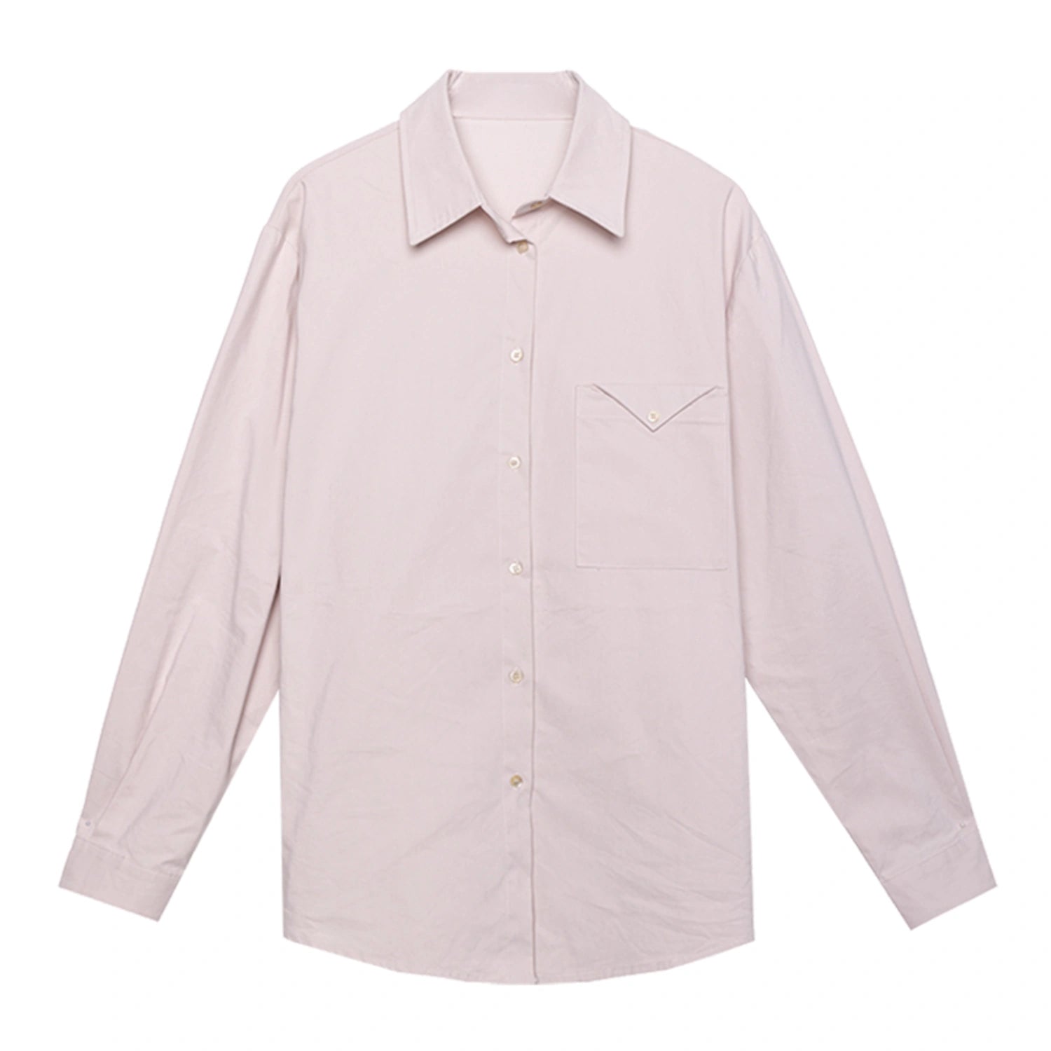 Versatile Women's Button-Down Shirt with Chic Chest Pocket