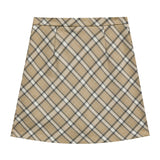 Plaid A-Line Mini Skirt with Zip Closure