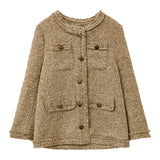 Chic Oatmeal Tweed Jacket