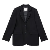 Tailored Single-Breasted Blazer with Notch Lapels and Flap Pockets
