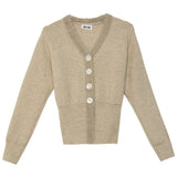 Classic V-Neck Cardigan with Button-Up Front for Versatile Styling