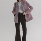 Women's Jacket with Decorative Pockets - Elegant and Cozy