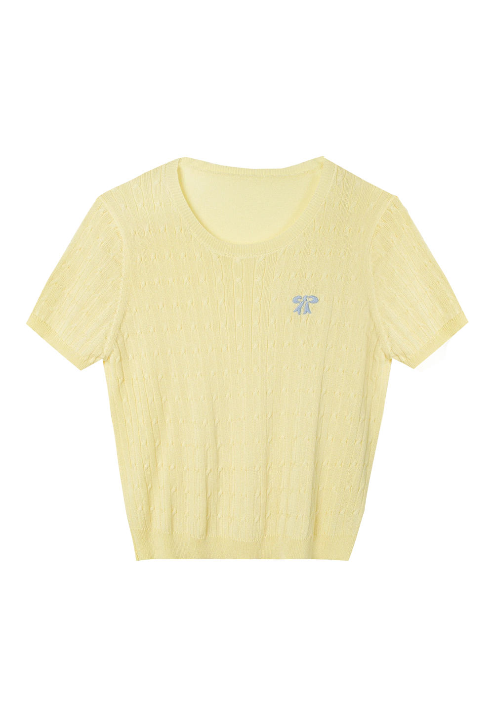 Women's Lightweight Short Sleeve Knit Top with Textured Pattern in Heather