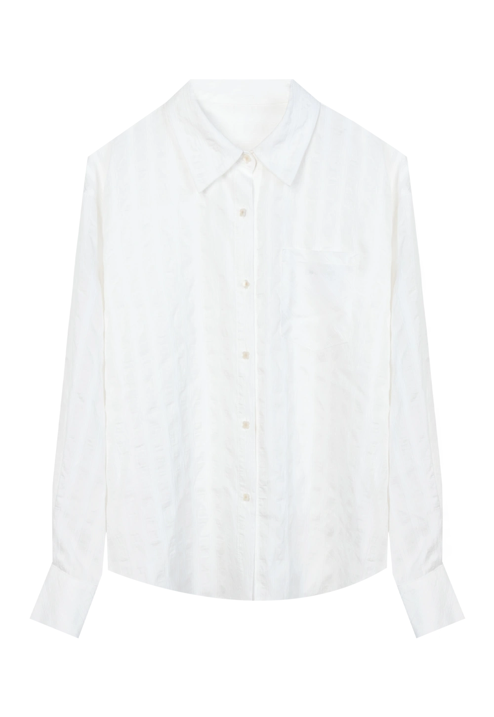 Baju Berbutang Atas Linen Putih Klasik - Ruji Almari Pakaian Abadi