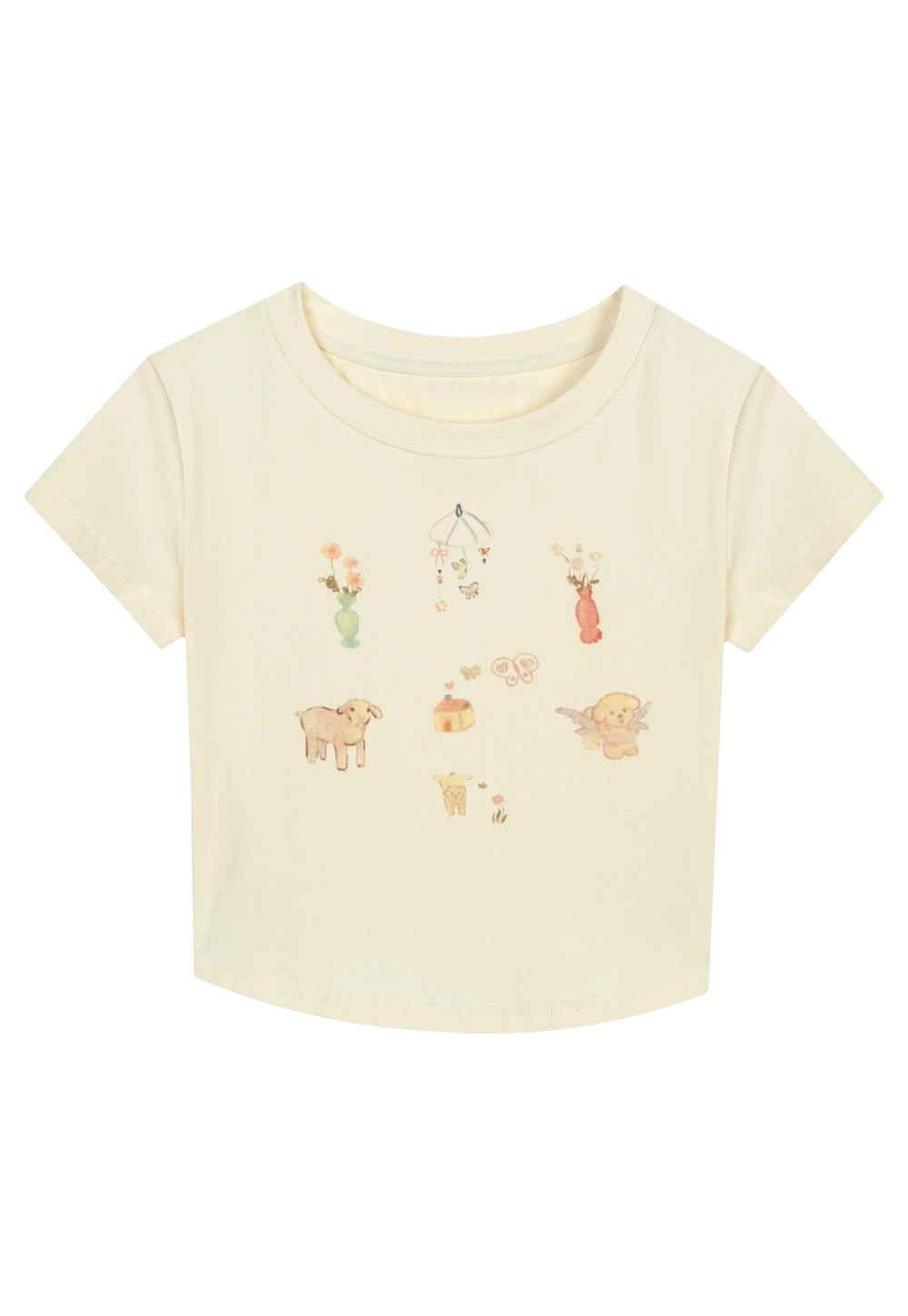 Women's Cute Animal and Floral Graphic T-Shirt