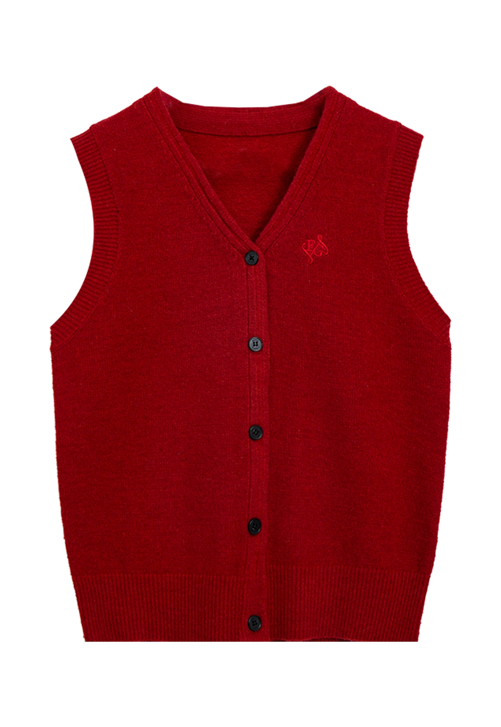 Women's V-Neck Knit Cardigan Vest with Button Closure