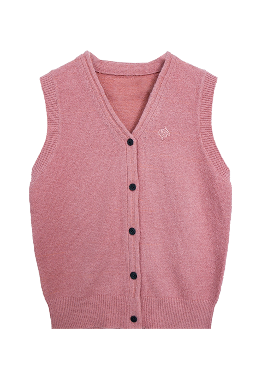 Women's V-Neck Knit Cardigan Vest with Button Closure