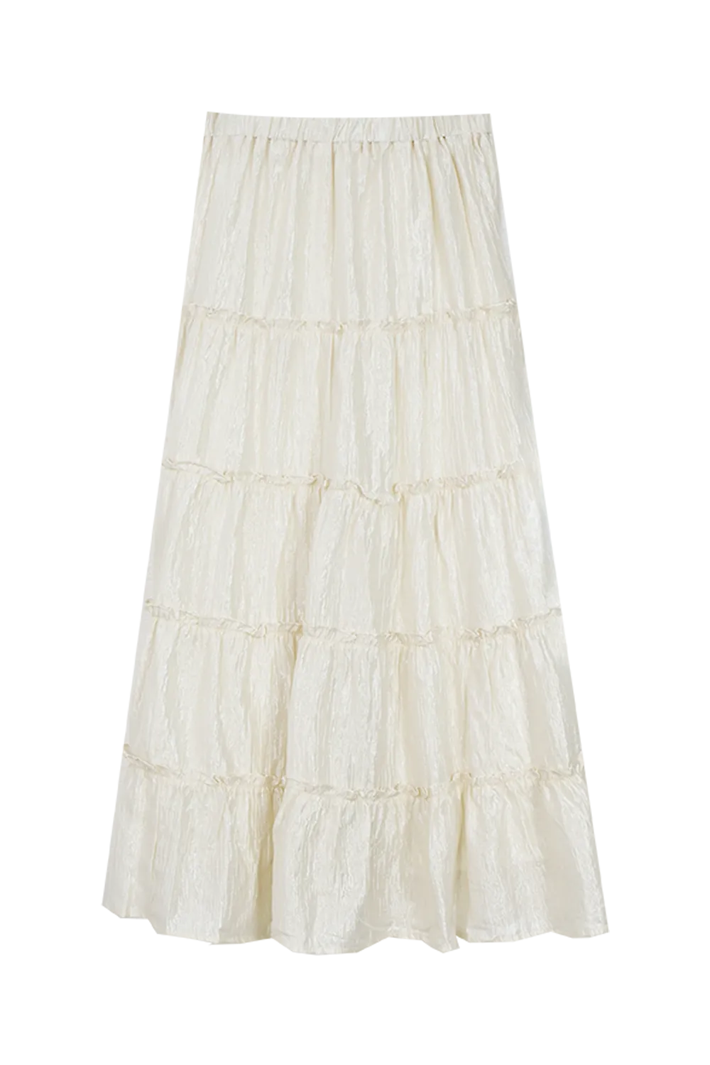Tiered Maxi Skirt with Elasticated Waistband and Ruffled Detailing