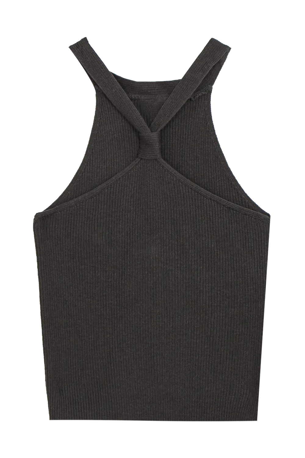 Modern Knit Halter Vest with Twisted Neckline Detail