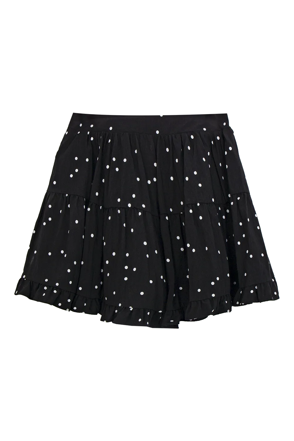 Polka Dot Ruffle Hem Shorts - Playful Flair