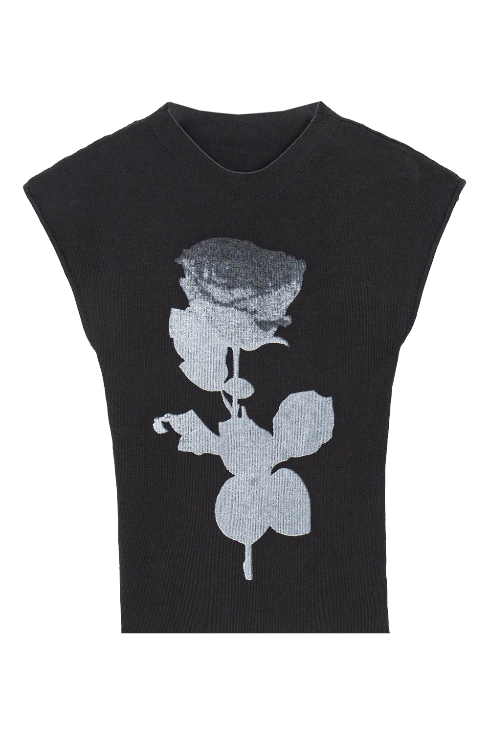 Áo dệt kim tay ngắn in hình thực vật dành cho nữ