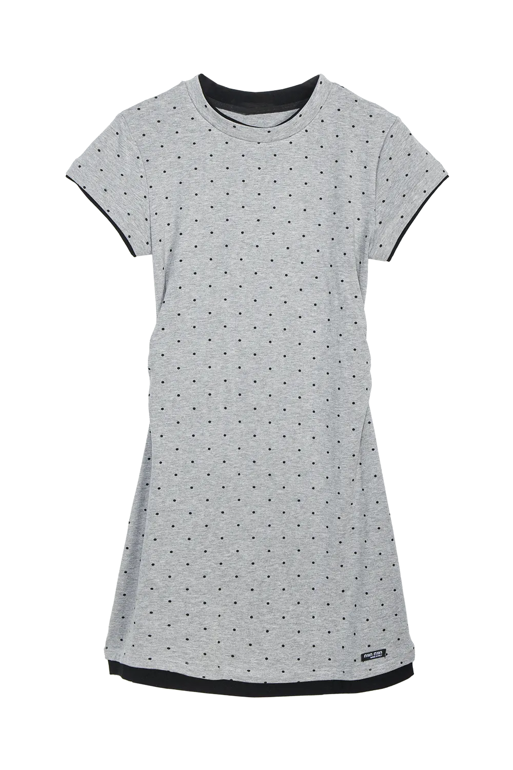 Women's Grey Polka Dot Knee-Length Dress