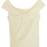 Women's Off-Shoulder T-Shirt with Gathered Detail