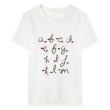 Women's T-Shirt with Alphabet and Heart Design - Casual and Trendy