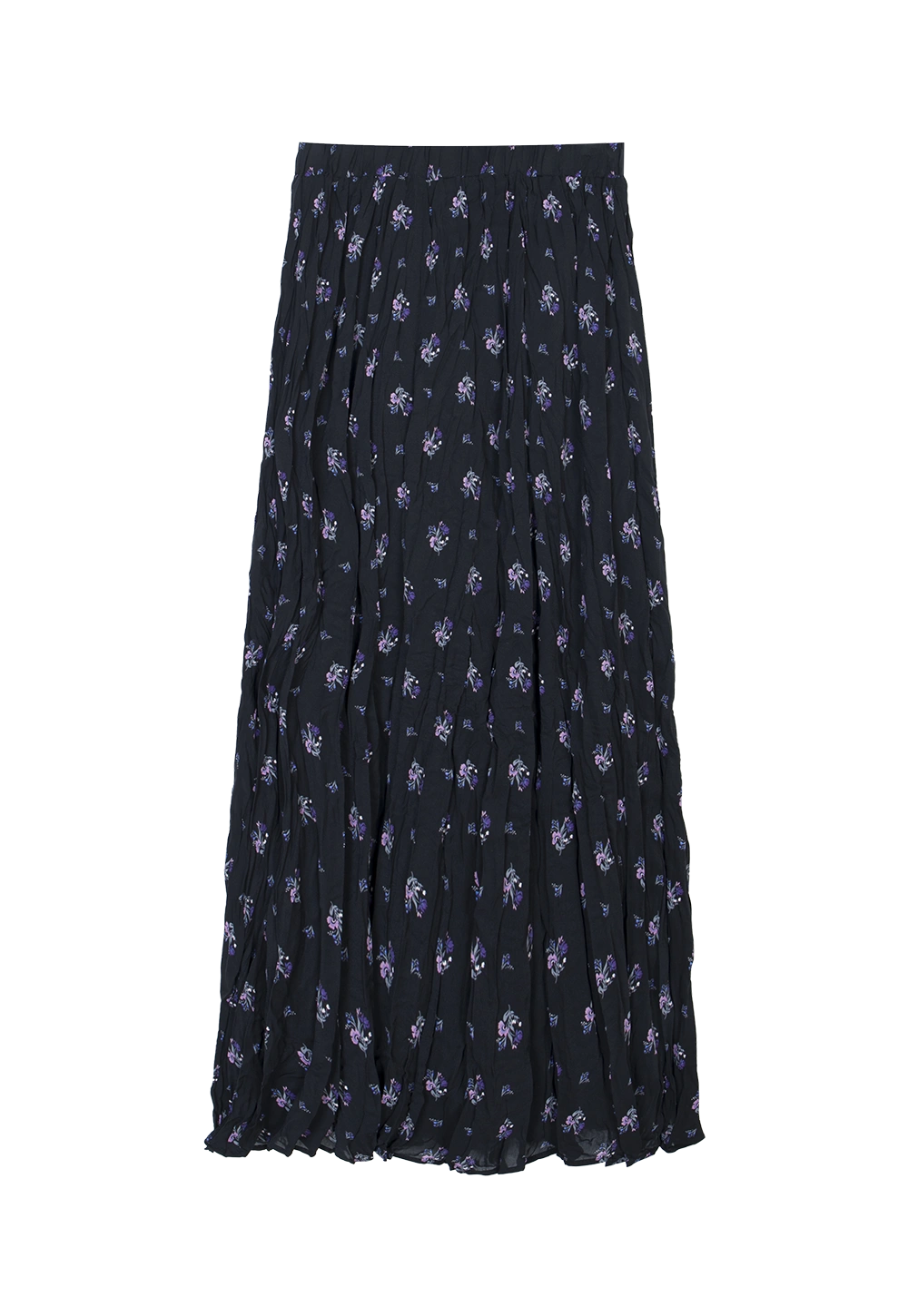 Women's Floral Pleated Midi Skirt - Lightweight, Flowing Design for Spring and Summer
